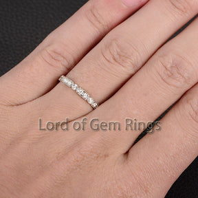 Art Deco Moissanite Full Eternity Wedding Band 14K White Gold - Lord of Gem Rings