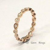 Art Deco Moissanite Full Eternity Wedding Band 18K Rose Gold - Lord of Gem Rings