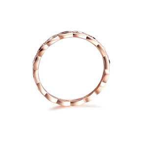 Art Deco Opal Garnet Diamond Eternity January Birthstone Band - Lord of Gem Rings