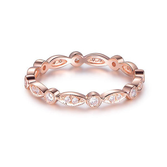 Art Deco Pavé-Set Diamond Milgrain Eternity Band