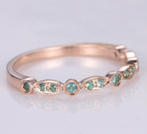 Art Deco Tsavorite(Garnet) Half Eternity January Birthstone Band - Lord of Gem Rings