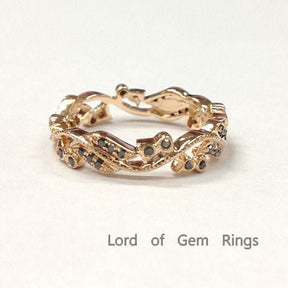 Art Deco Vintage Black Diamond Eternity Vine Ring - Lord of Gem Rings