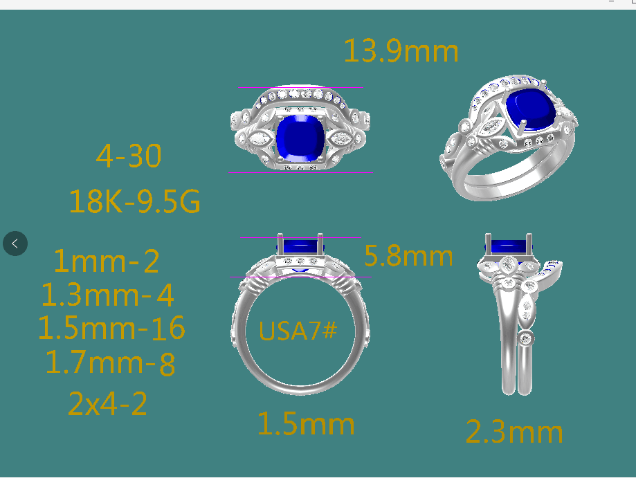 Audrey - Diamond Floral Semi Mount Ring Bridal Set in 14K White Gold - Lord of Gem Rings