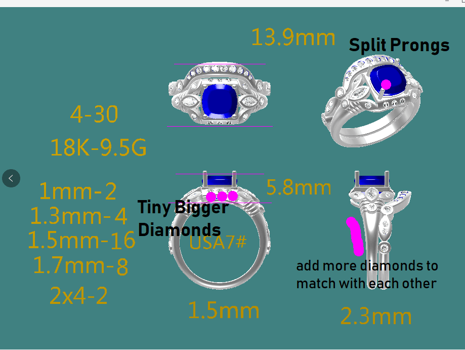 Audrey - Diamond Floral Semi Mount Ring Bridal Set in 14K White Gold - Lord of Gem Rings