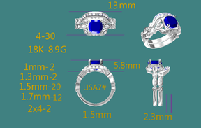 Audrey - Diamond Floral Semi Mount Ring Bridal Set in 14K White Gold - Lord of Gem Rings