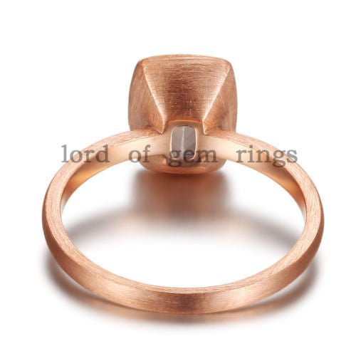 Bezel Cushion Morganite Engagement Solitaire Ring - Lord of Gem Rings