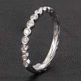 Bezel-Set Diamond Hand Crafted Twig Wedding Band - Lord of Gem Rings