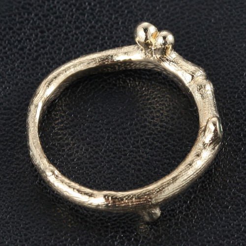 Bezel-Set Emerald Hand Crafted Twig May Birthstone Ring - Lord of Gem Rings