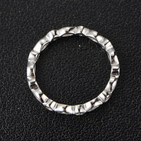 Bezel-Set Marquise and Round Diamond Eternity Wedding Band - Lord of Gem Rings