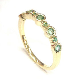 Bezel-Set Tsavorite(Garnet) Bubble January Birthstone Band - Lord of Gem Rings