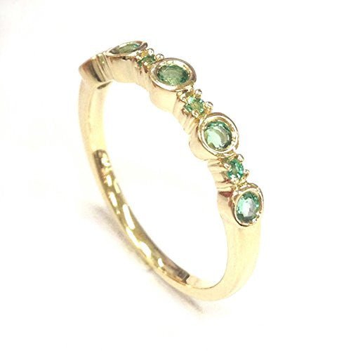 Bezel-Set Tsavorite(Garnet) Bubble January Birthstone Band - Lord of Gem Rings