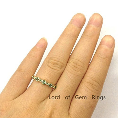 Bezel-Set Tsavorite(Garnet) Bubble January Birthstone Band - Lord of Gem Rings