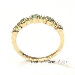 Bezel-Set Tsavorite(Garnet) Bubble January Birthstone Band - Lord of Gem Rings