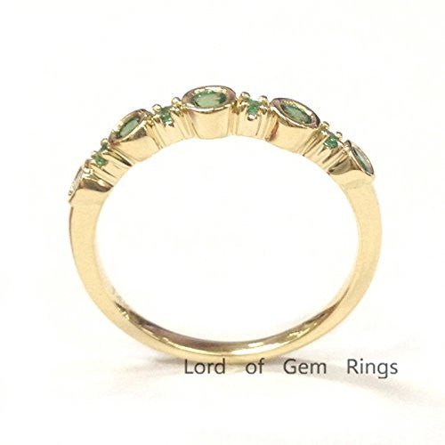 Bezel-Set Tsavorite(Garnet) Bubble January Birthstone Band - Lord of Gem Rings