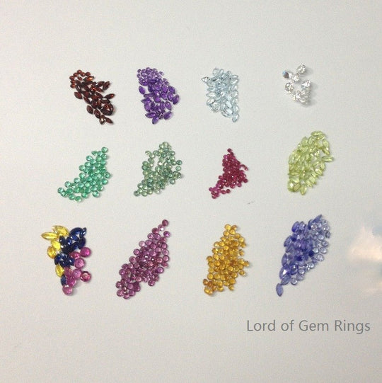 Birthstones, for cusotm-making Diamond & Gemstone Wedding Band