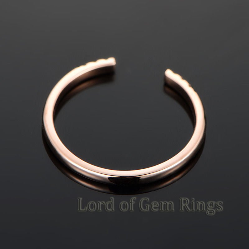 Black Diamond Symmetrical Open Ring 14K Rose Gold - Lord of Gem Rings