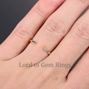 Black Diamond Symmetrical Open Ring 14K Rose Gold - Lord of Gem Rings