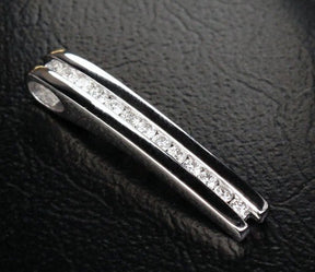 Brilliant .33ctw Diamonds 14k White Gold Channel Journey Pendant For Necklace - Lord of Gem Rings