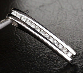Brilliant .33ctw Diamonds 14k White Gold Channel Journey Pendant For Necklace - Lord of Gem Rings