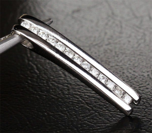 Brilliant .33ctw Diamonds 14k White Gold Channel Journey Pendant For Necklace - Lord of Gem Rings