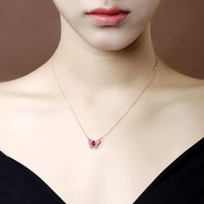 Butterfly Natural Ruby Pendant 18k Gold - Lord of Gem Rings