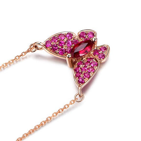 Butterfly Natural Ruby Pendant 18k Gold - Lord of Gem Rings