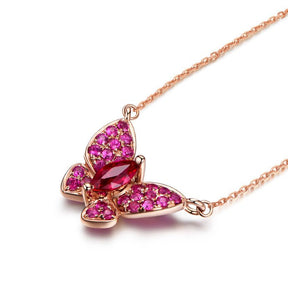 Butterfly Natural Ruby Pendant 18k Gold - Lord of Gem Rings