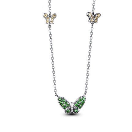 Butterfly Natural Tsavorite Nacklace 18k Gold