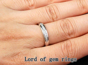 Channel Set Diamond Wedding Band Half Eternity Ring 14K White Gold - Lord of Gem Rings