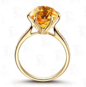 Citrine Diamond Engagement Ring 18k Yellow Gold - Lord of Gem Rings