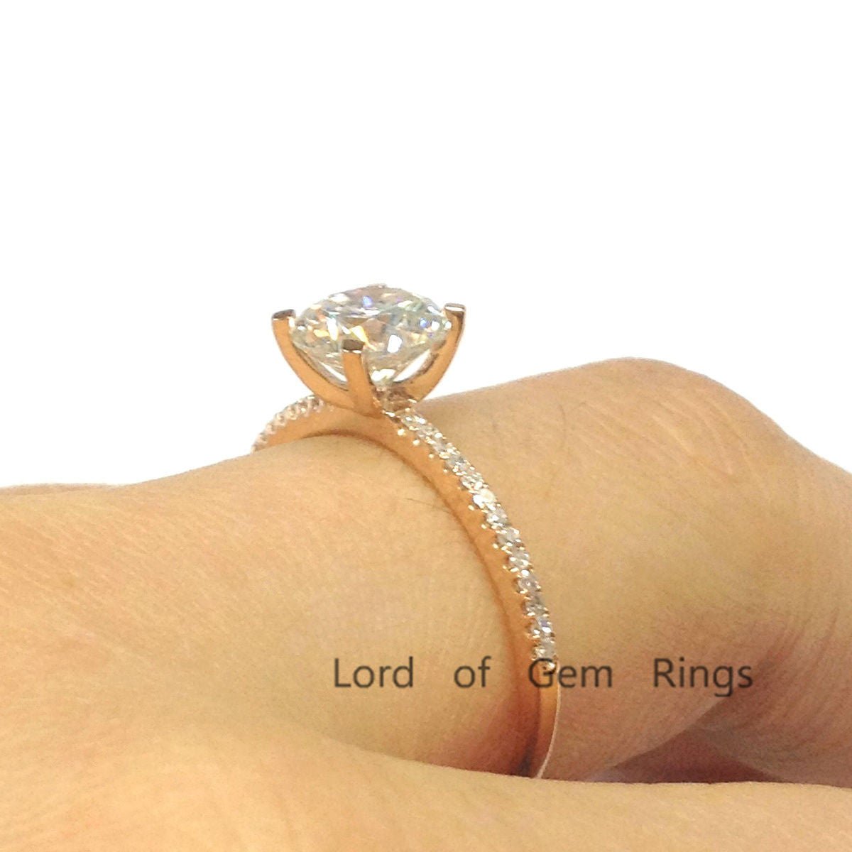 Classic Round Moissanite Diamond Engagement Ring - Lord of Gem Rings