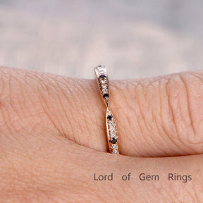 Contemporary Tapered Black and White Diamond Wedding Band - Lord of Gem Rings