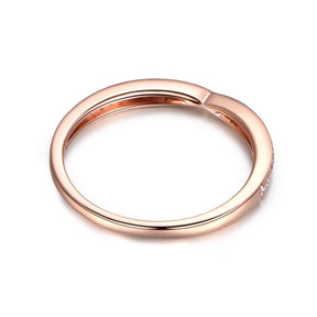 Contemporary Tapered Diamond Half Eternity Wedding Band 18K Rose Gold - Lord of Gem Rings