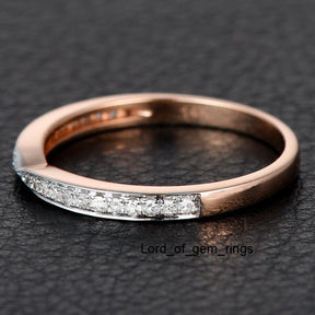Contemporary Tapered Diamond Half Eternity Wedding Band - Lord of Gem Rings