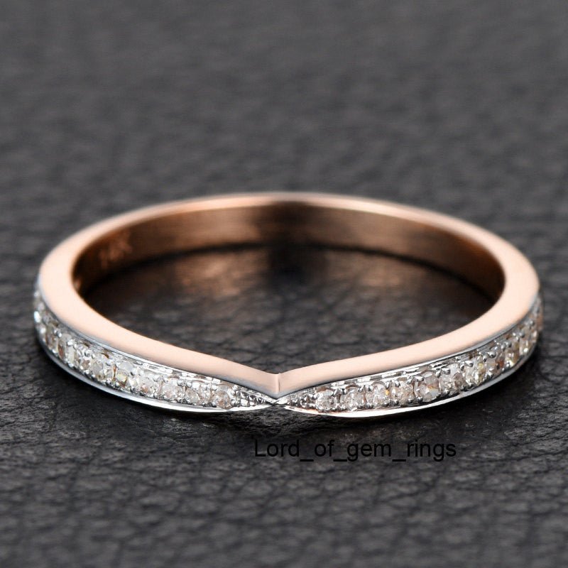 Contemporary Tapered Diamond Half Eternity Wedding Band - Lord of Gem Rings