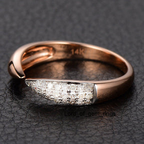 Contemporary Tapered Diamond Open Ring 14K Rose Gold - Lord of Gem Rings