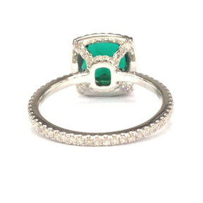 Cushion Emerald Diamond Hidden Accents Eternity Ring - Lord of Gem Rings