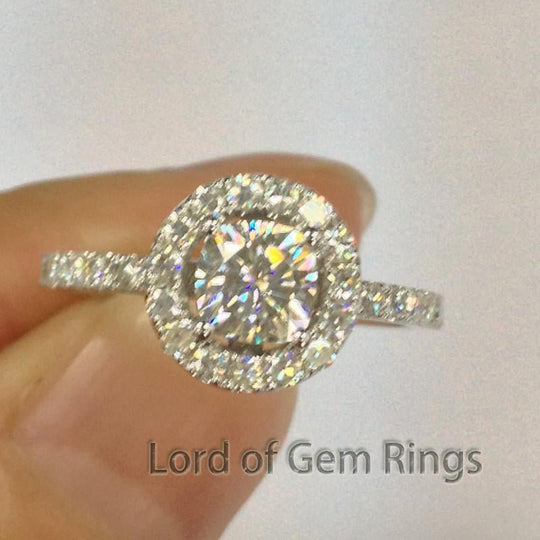 Cushion Moissanite Diamond Round Halo