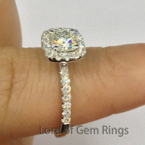 Cushion Moissanite With Accents Halo - Lord of Gem Rings