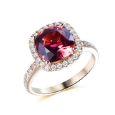 Cushion Pink Tourmaline Engagement Diamond Halo Ring 14K Gold - Lord of Gem Rings