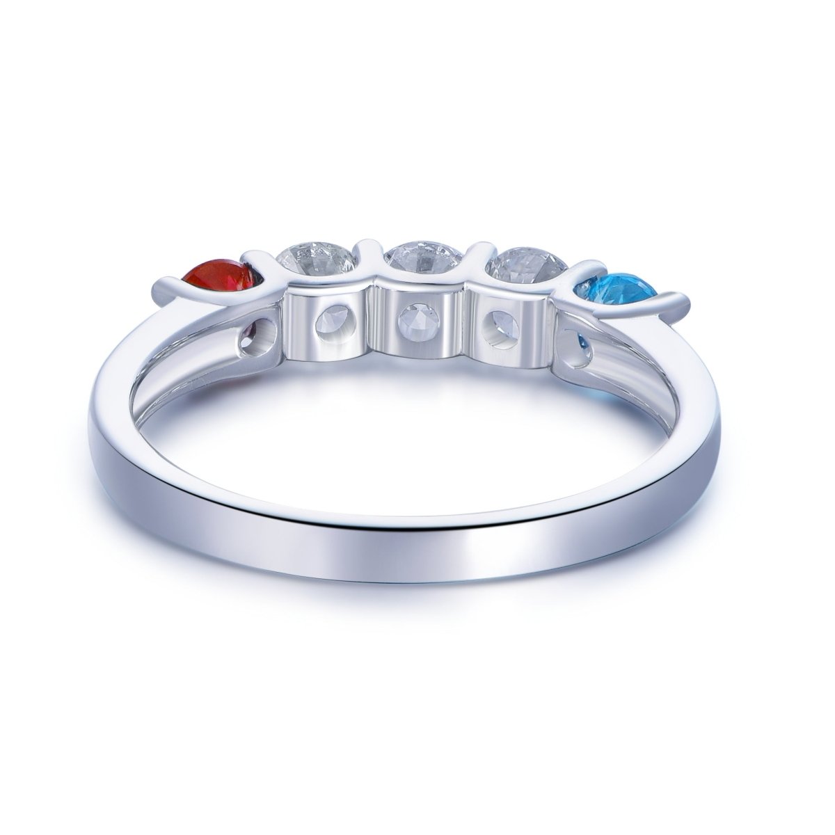 Custom 5 - Stone Birthstone Ring 14K Gold/Silver - Lord of Gem Rings