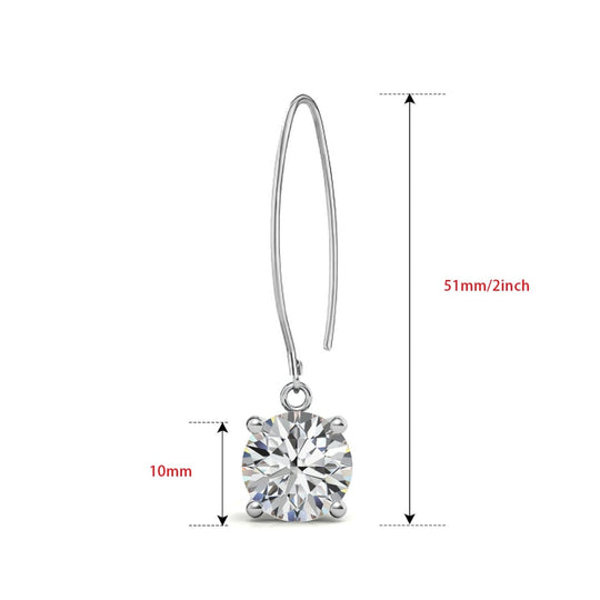 Custom 8ct Moissanite Drop Earrings 10k Gold