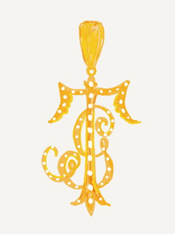 Custom Diamond 14K Yellow Gold Pendant GT 19mm