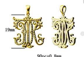 Custom Diamond 14K Yellow Gold Pendant KT2 19mm - Lord of Gem Rings