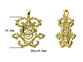 Custom Diamond 18K Yellow Gold Pendant DL 19mm - Lord of Gem Rings