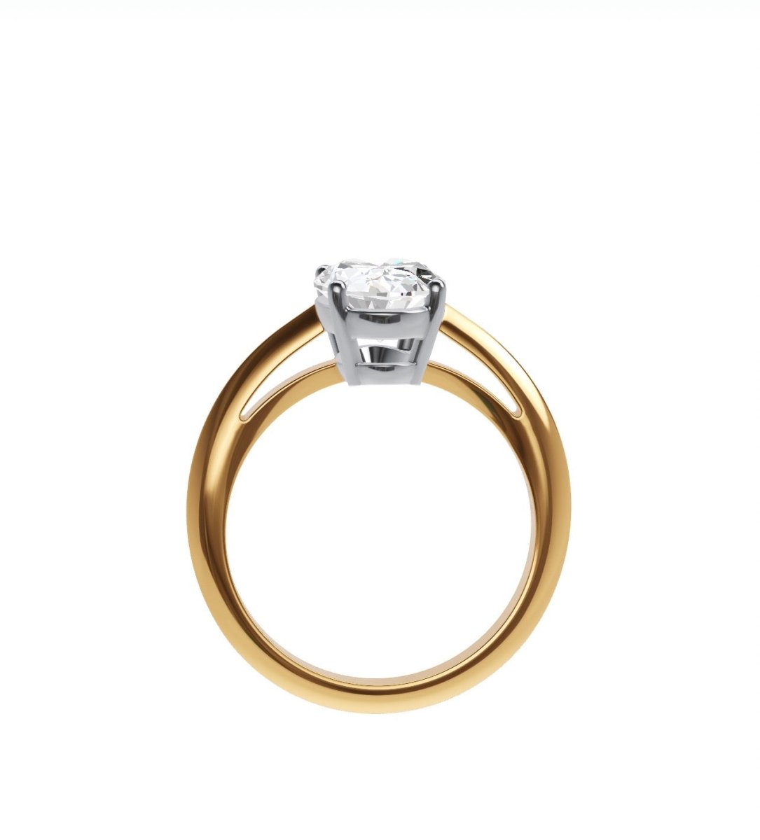 Custom Elongated Oval Diamond Ring 18K Yellow Gold - Lord of Gem Rings