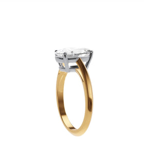 Custom Elongated Oval Diamond Ring 18K Yellow Gold - Lord of Gem Rings