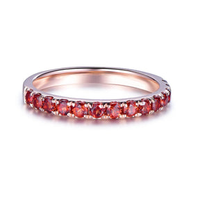 Custom Ring for MS - Garnet Band Half Eternity January Birthstone Band 14K Rose Gold - Lord of Gem Rings