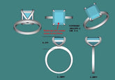 Custom Ring for SZ: 10x8mm Emerald Cut London Blue Topaz Engagement Ring 14k White Gold - Lord of Gem Rings