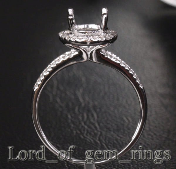 Custom Setting for Matt- Diamond Semi Mount Ring Split Shank 14K White Gold Setting Oval 12x10mm - Lord of Gem Rings